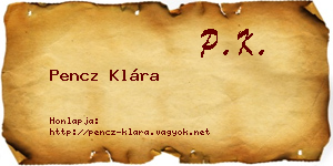 Pencz Klára névjegykártya